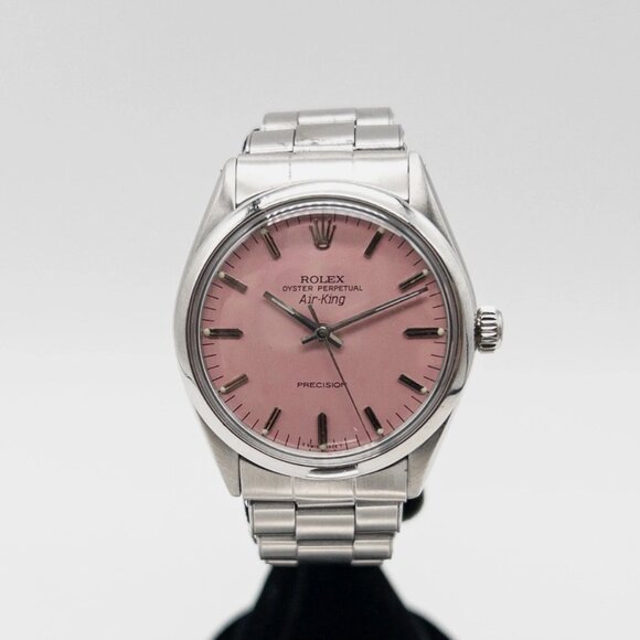 Estate ROLEX AIRKING 34mm PINK SS Ladies Watch SERVICED - Picture 1 of 9
